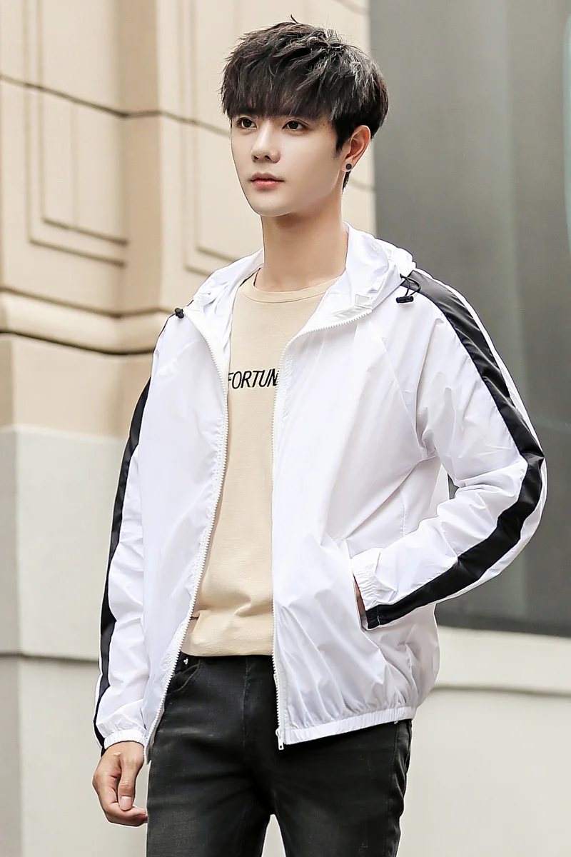 

Men's Summer Ice Silk Sunscreen Clothing Ultra-thin Breathable Lightweight Loose Sunscreen Clothing 2021 New Jacket Jacket