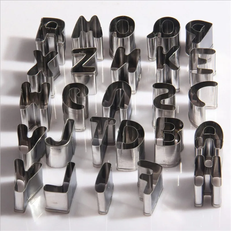 

Bakeware 26 Letter Design DIYCookie Cutter Mould Stainless Steel Biscuit Molds Pastry Confectionery Tools BB Cookie Mold