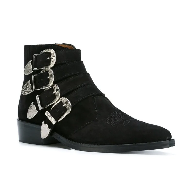 Модельные мужские ботинки с пряжкой ботильоны ручной работы из коровьей кожи