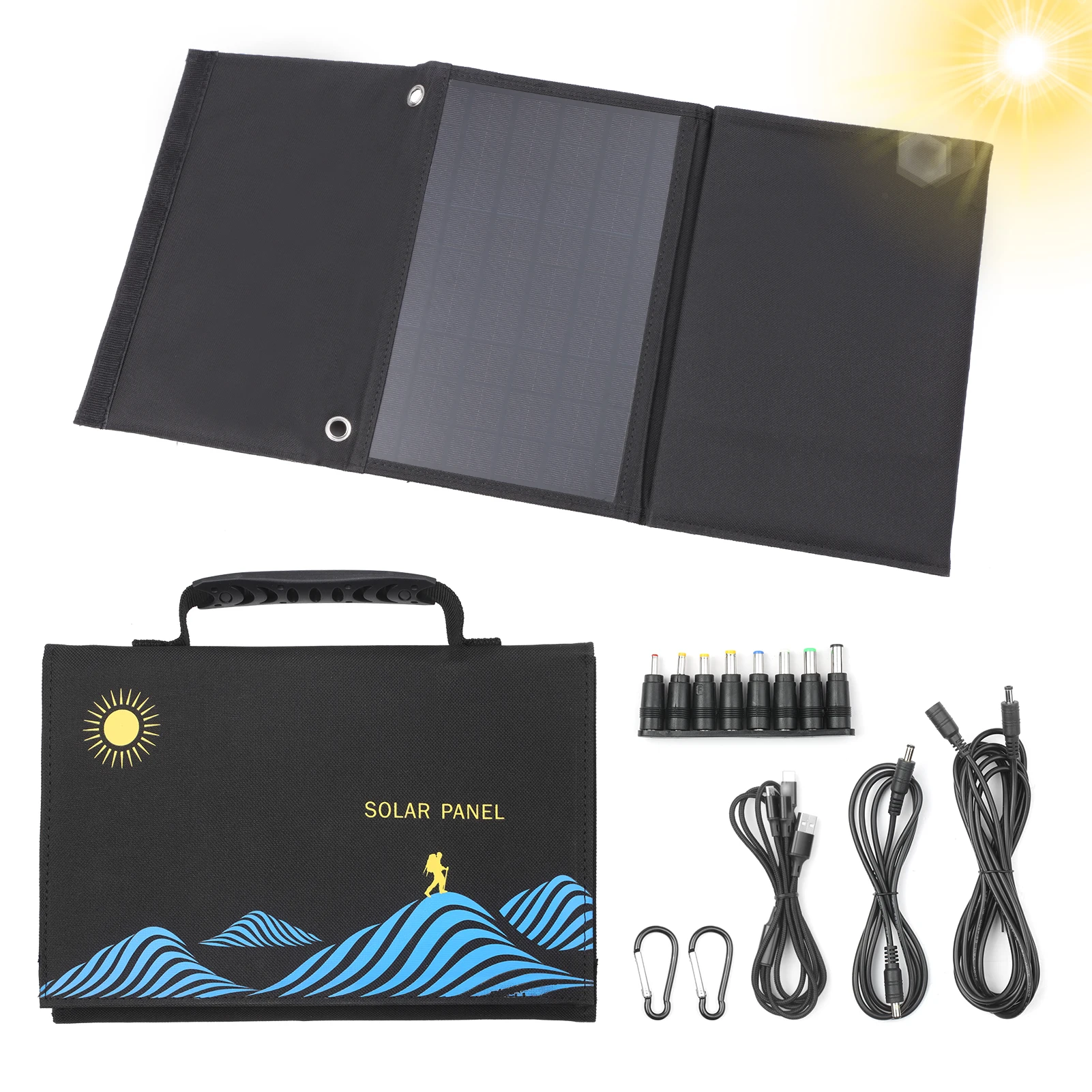 

KKmoon 4-fold 30W складная сумка для солнечной панели с двойным USB + DC выходом