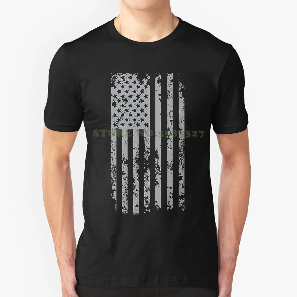 

Hip Hop Novelty T Shirts Men's Brand Clothing Mens Silver American Flag T Shirt