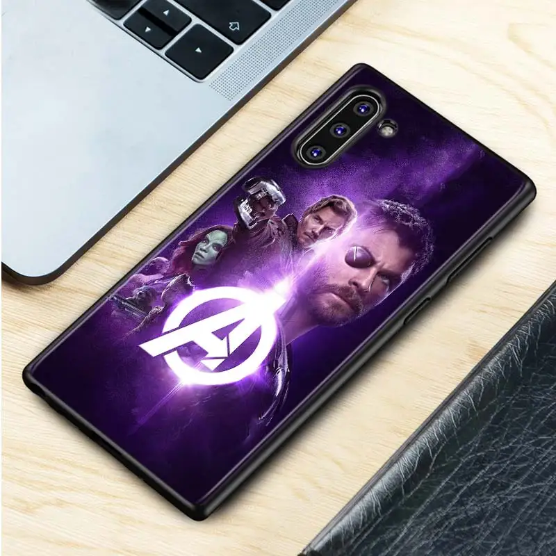 Черный силиконовый чехол Мстители Железный человек Капитан Америка для samsung Galaxy Note 10Plus 10 Pro 9 8 S10 S9 S8 Plus S7 S6 Чехол Для Телефона