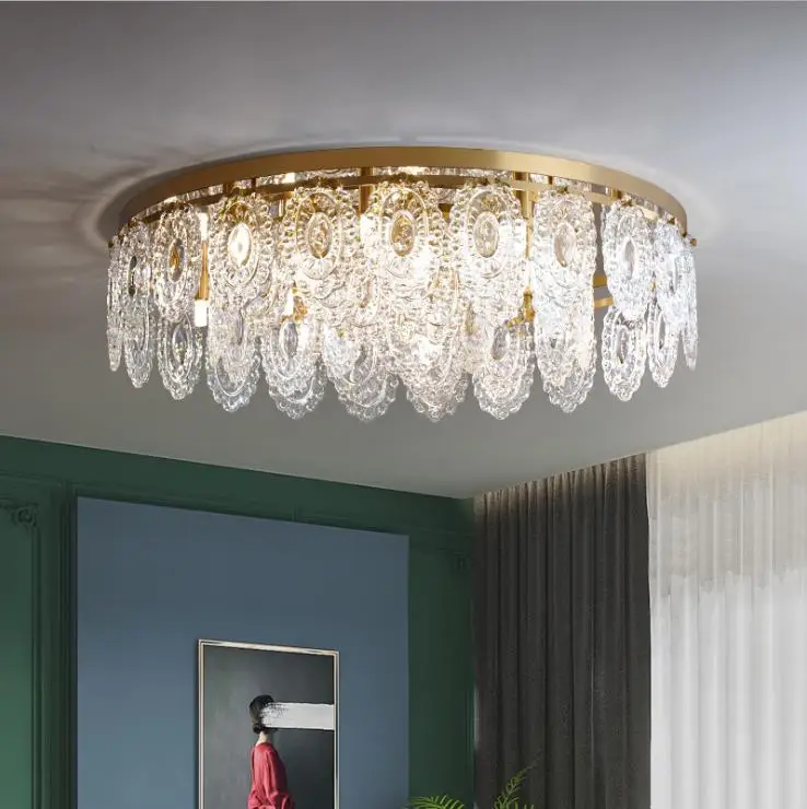 Роскошный потолочный светильник лампа для гостиной медные простые дизайнерские