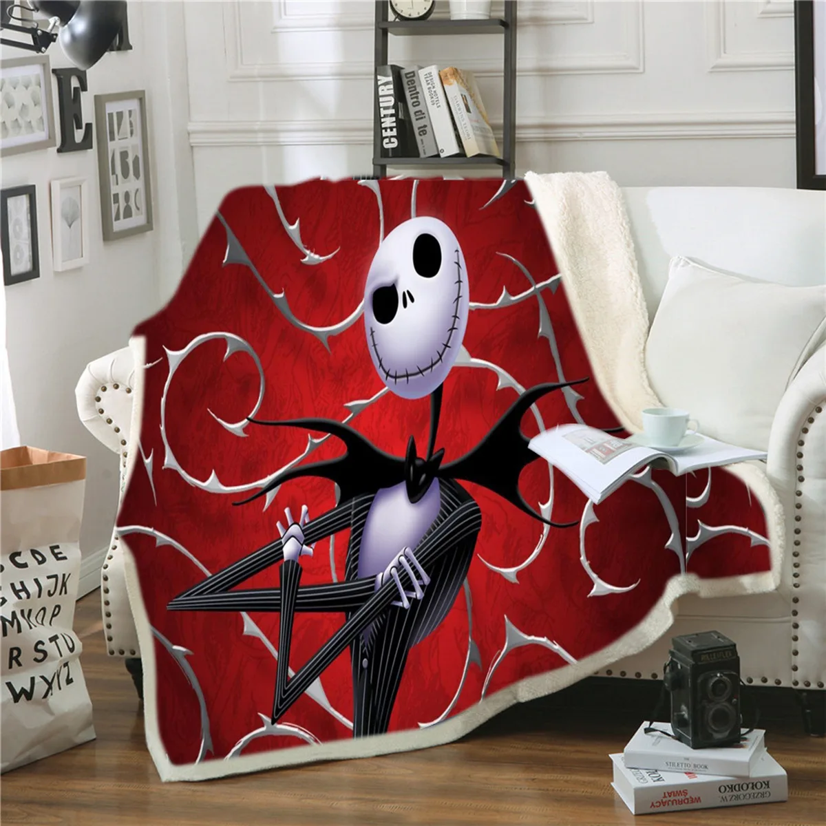 

Cartoon Nightmare Before Christmas 3D Print Fleece Blanket Funny Figure Throw Blanket For Beds Gift Home Textile Luxury Soft