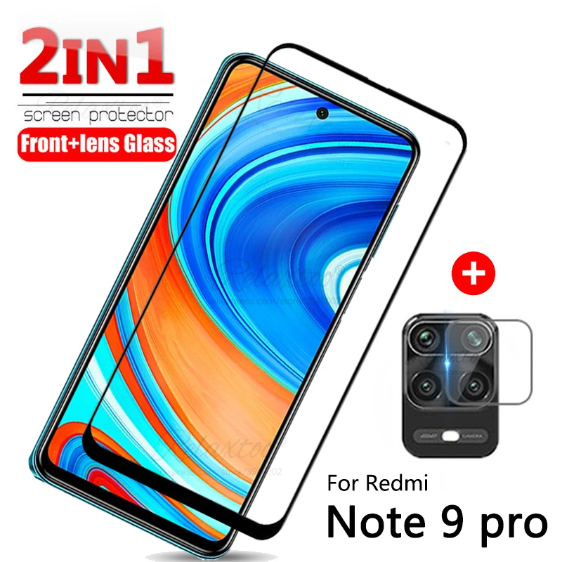 2 в 1 закаленное стекло для Xiaomi Redmi Note 8t 8 9 Pro max Защитная пленка объектива камеры на