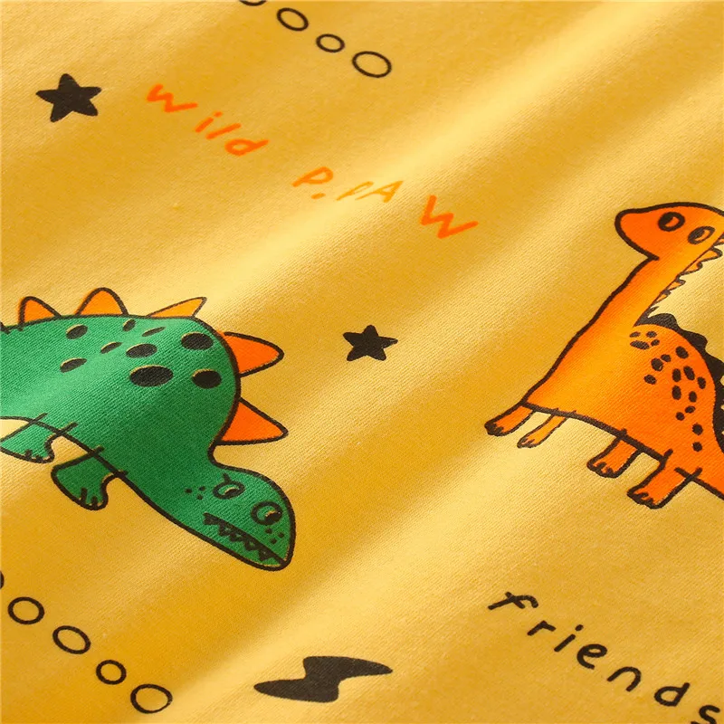 

1-5T 2Pcs Fashion Little Baby Boys Outfit, Toddlers Round Collar Dinosaur Printing Short Sleeve Top Casual Shorts Set Summer