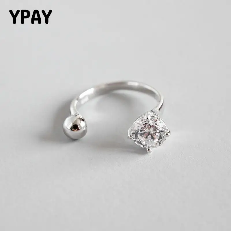 Женское Открытое кольцо из серебра 100% пробы с фианитом|Кольца| |