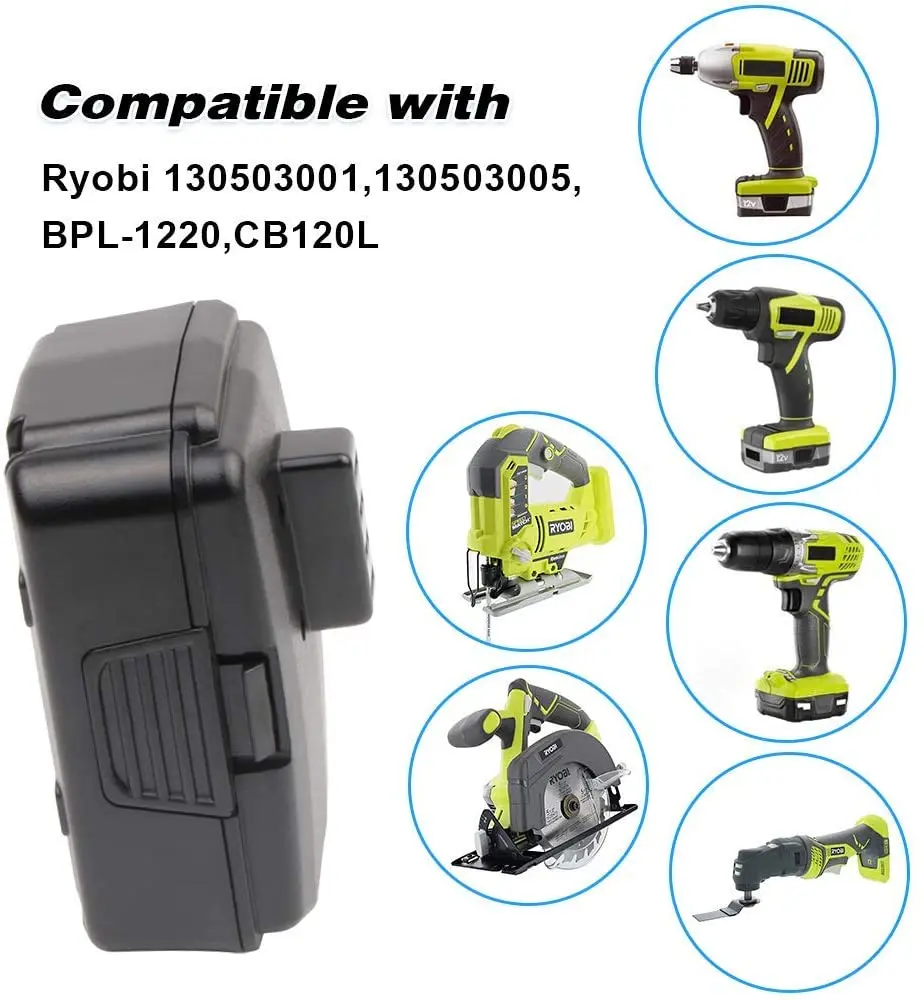 Сменный аккумулятор 4000 мАч 12 В совместимый с RYOBI CB120L CB121L BPL 1220 130503001 130503005 литиевый