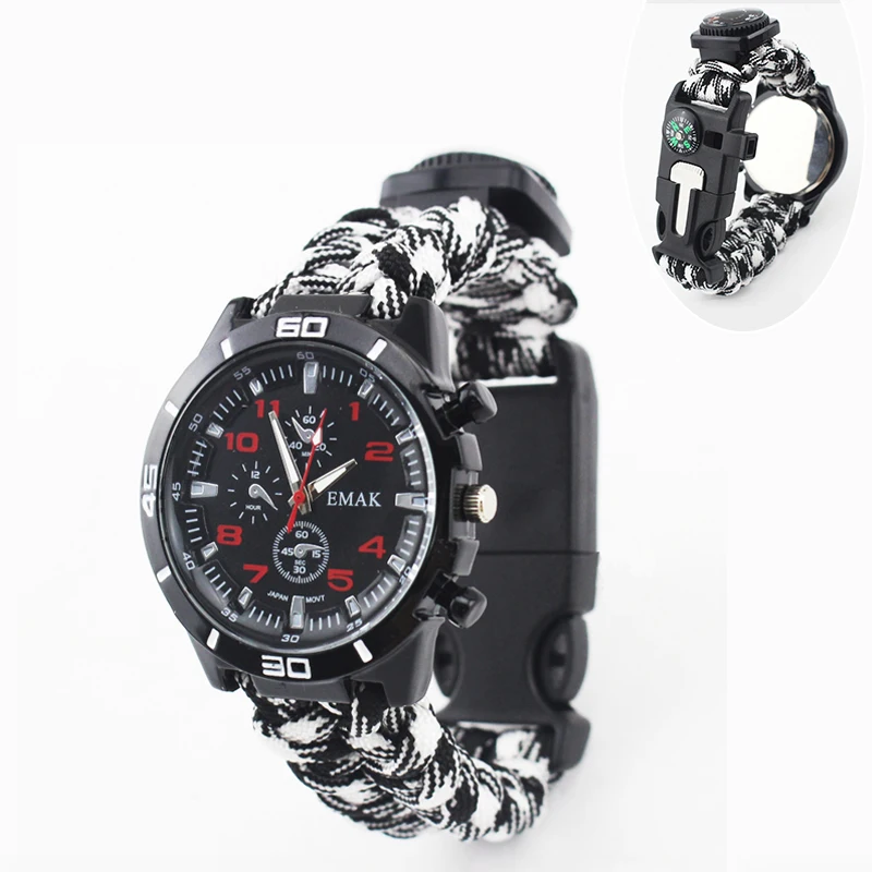 Многофункциональный Браслет Из паракорда для отдыха на природе часы выживания