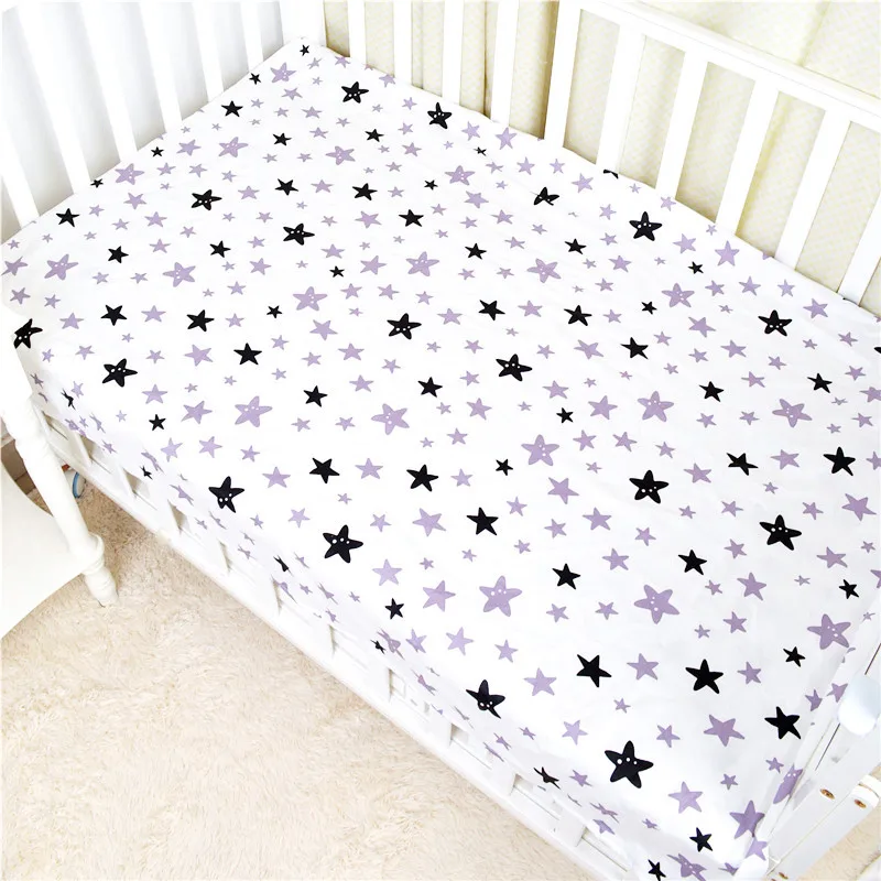 

Хлопковая детская простыня в скандинавском стиле, натяжная простыня со звездами, эластичное нескользящее покрытие для матраса, защитный че...