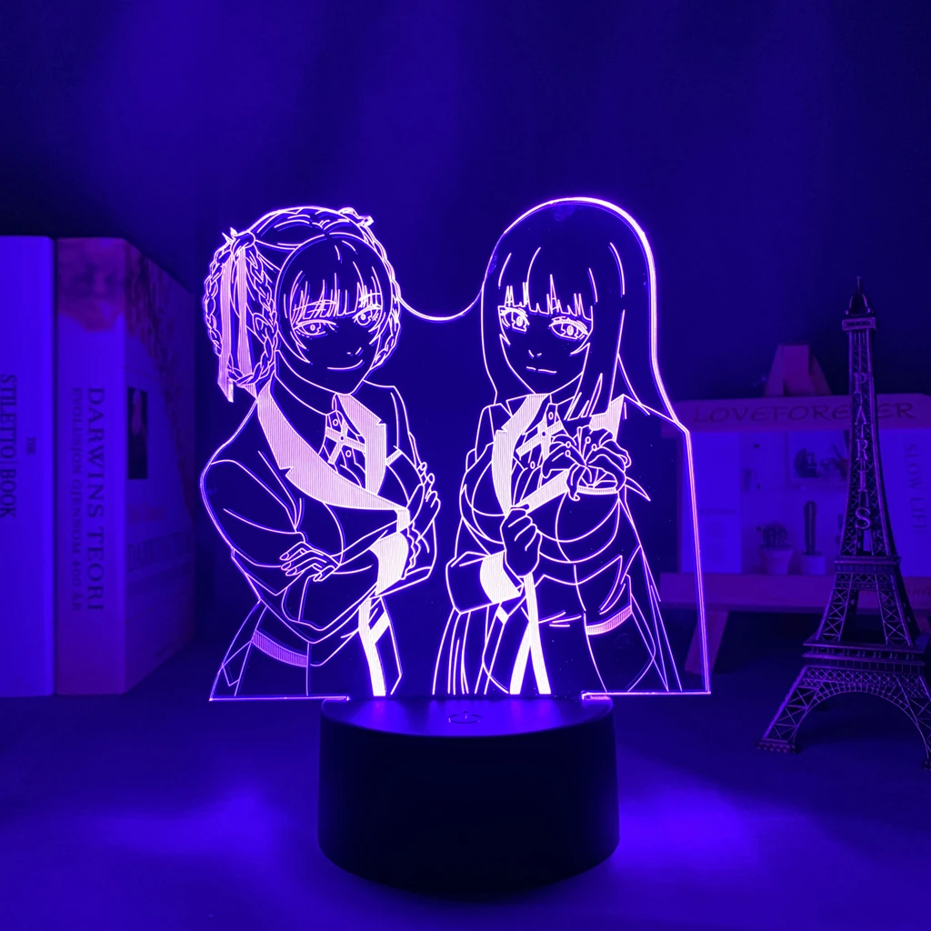 

Kakegurui Compulsive Gambler Led Night Light for Kids Bedroom Decor Nightlight Birthday Gift Anime Gadget Room Table Lamp Manga