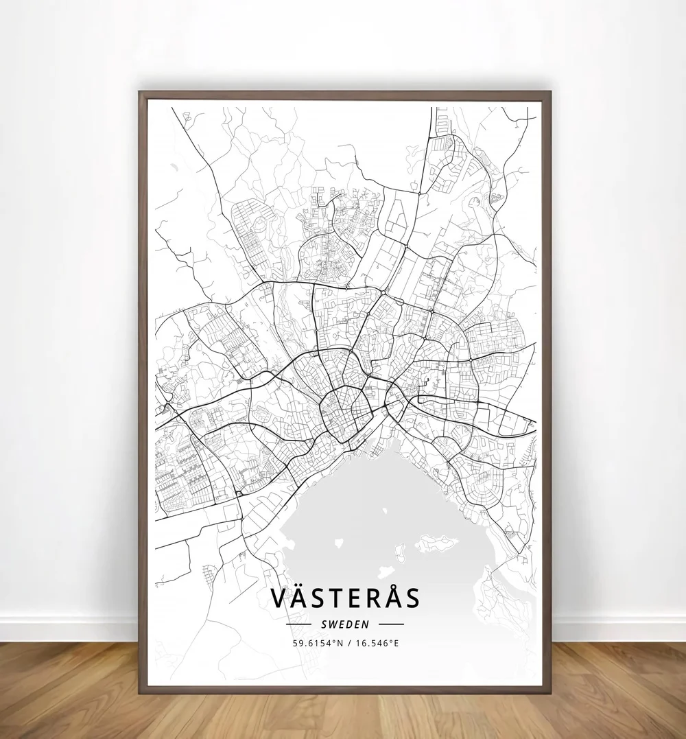 Farnham Greater Sudbury Valletta Varanasi Varberg Varna Vasteras Современная Карта города холст