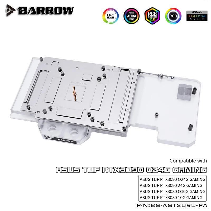 Barrow VGA водяной блок с полным покрытием для ASUS TUF RTX 3080/ 3090 Aurora LRC 2 0 5V 3Pin BS AST3090