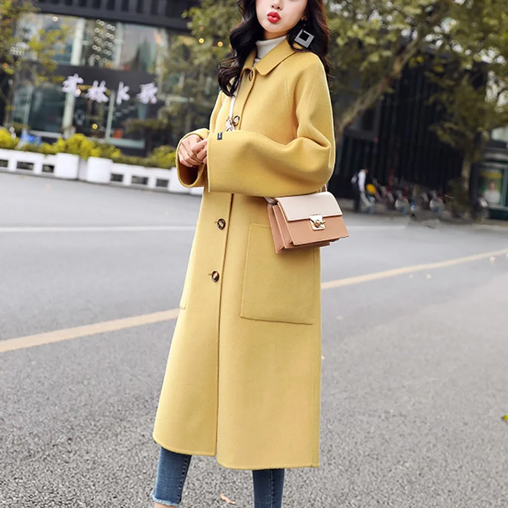 Осенне зимнее женское Шерстяное Пальто 2019 Новое высококачественное тонкое