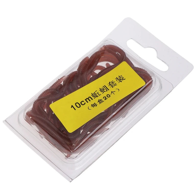 

1 Box Fishing Bait Artificial Earthworm Soft Elastic Worms 10cm Trout Lure Smell X3UA