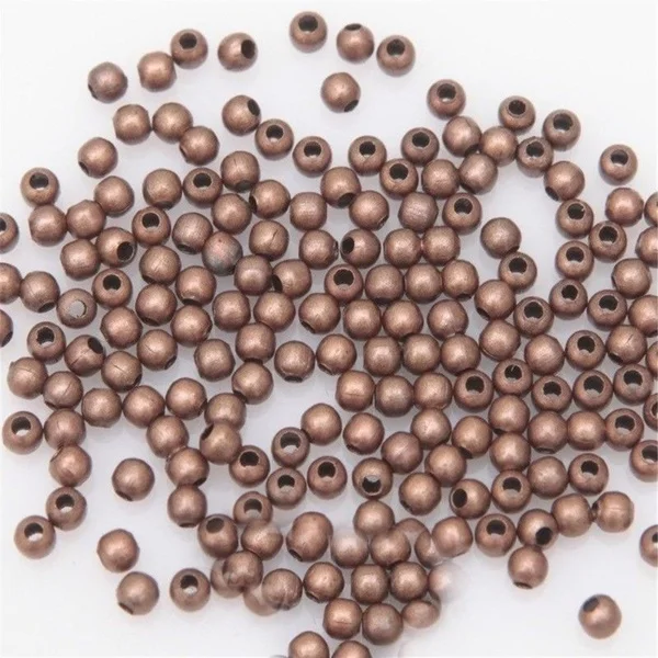 copper 500 шт 3 мм свободные бусины для изготовления ювелирных изделий металлические шарики золотые серебряные DIY Женские аксессуары, браслеты - Цвет: copper