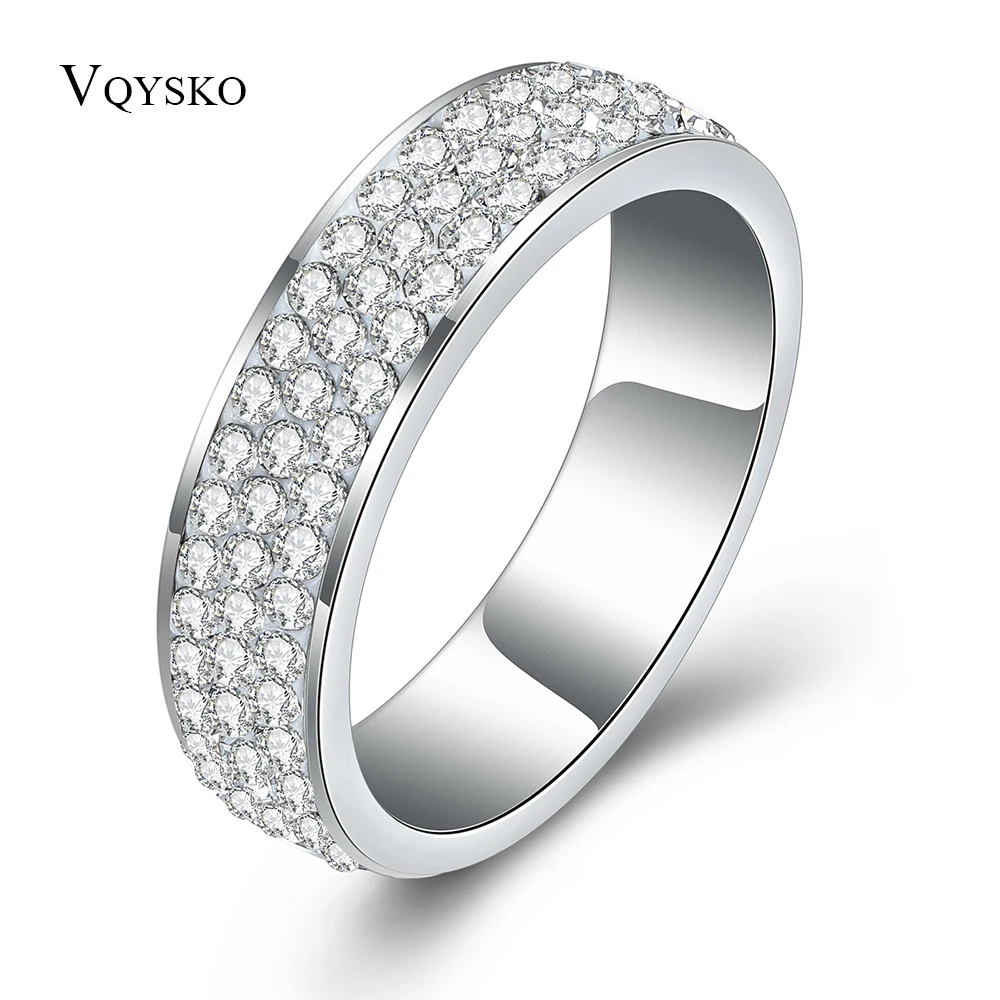 Смешанные размеры 6/7/8/9 # оптовая продажа модные трехрядные кольца с кристаллами