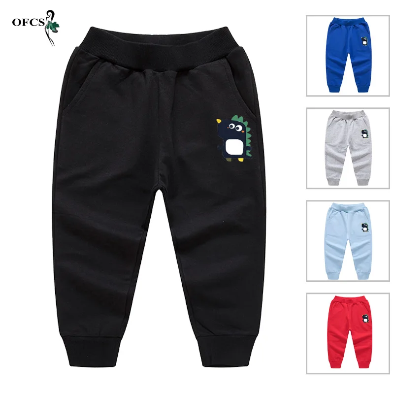 

2-12Years Old Children Ankle-Length Pants Autum Cute Boys Girls Fasion Clothing Elastic Waist Cotton Cartoon Young Kids Trousers