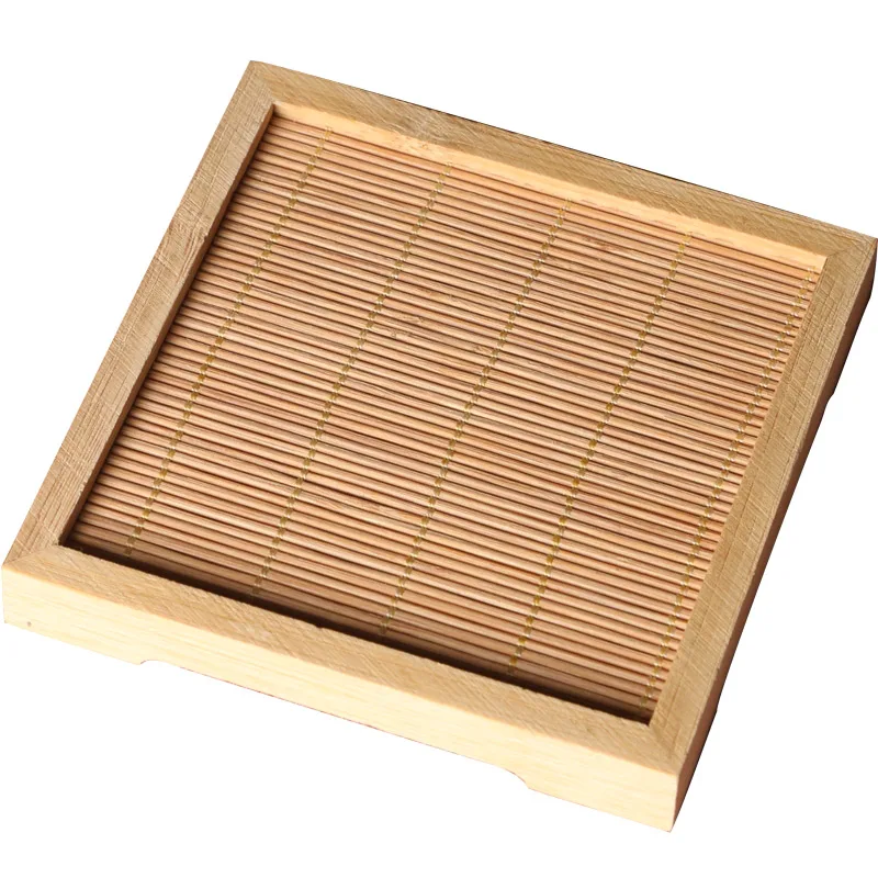 

Handmade Bamboo Cup Mat Tea Set Kung Fu Mug Coaster Cup Holder Table Placemats Cups Drinks Pads Kitchen Accessories decoration