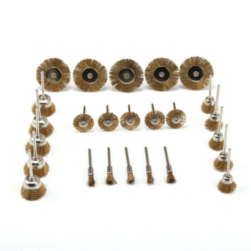 

Brass Wire Brush Drilling Cup T Shape Straight Rotary Angle grinder Grinding Engraver Dusting