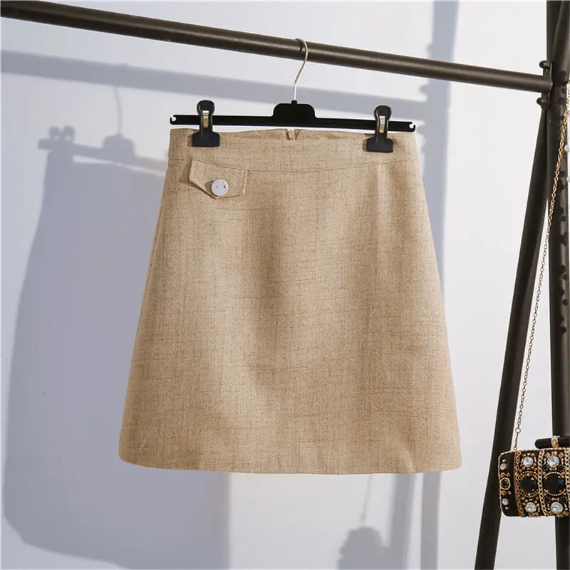 

HziriP Elegant Stylish Loose Sweet Brief Cute Chic Women 2019 Summer Large Size Button Sexy A-Line Vintage All-Match Mini Skirts