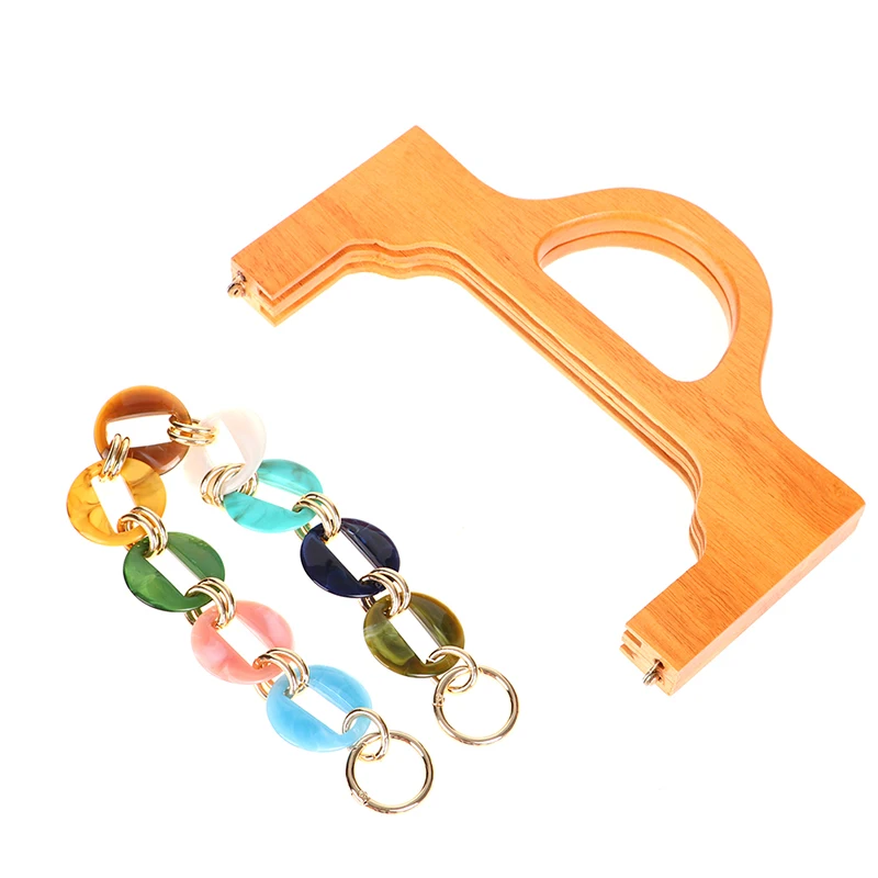 

Nature Color Wooden Purse Frame Bag Accessories DIY Bag Clasp Handmade Purse Frame Wood Bag Handle Retro Day Clutch