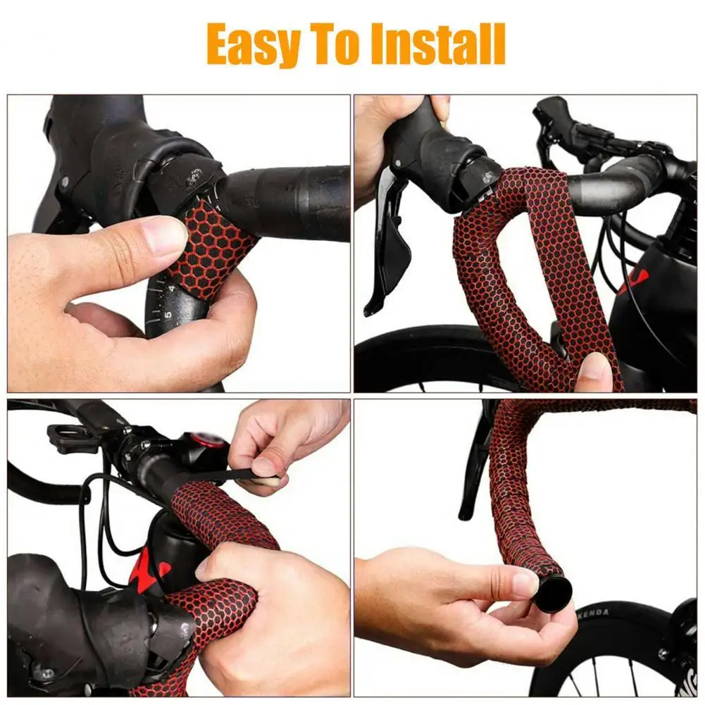 

1 Set Premium Removable Cycling Handle Belt Synthetic Sponge Handlebar Grip Pads Sweat- Absorbent Bicycle Accessories
