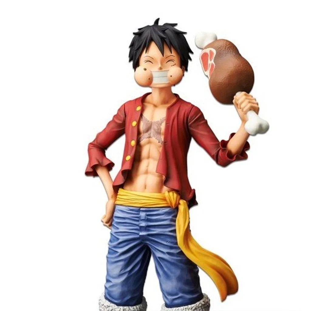 

One Piece Monkey D. Luffy Anime Figure Three Forms Of Luffy Star Eyes Eat Meat Replaceable PVC Action Figure Toy Model Doll Gift
