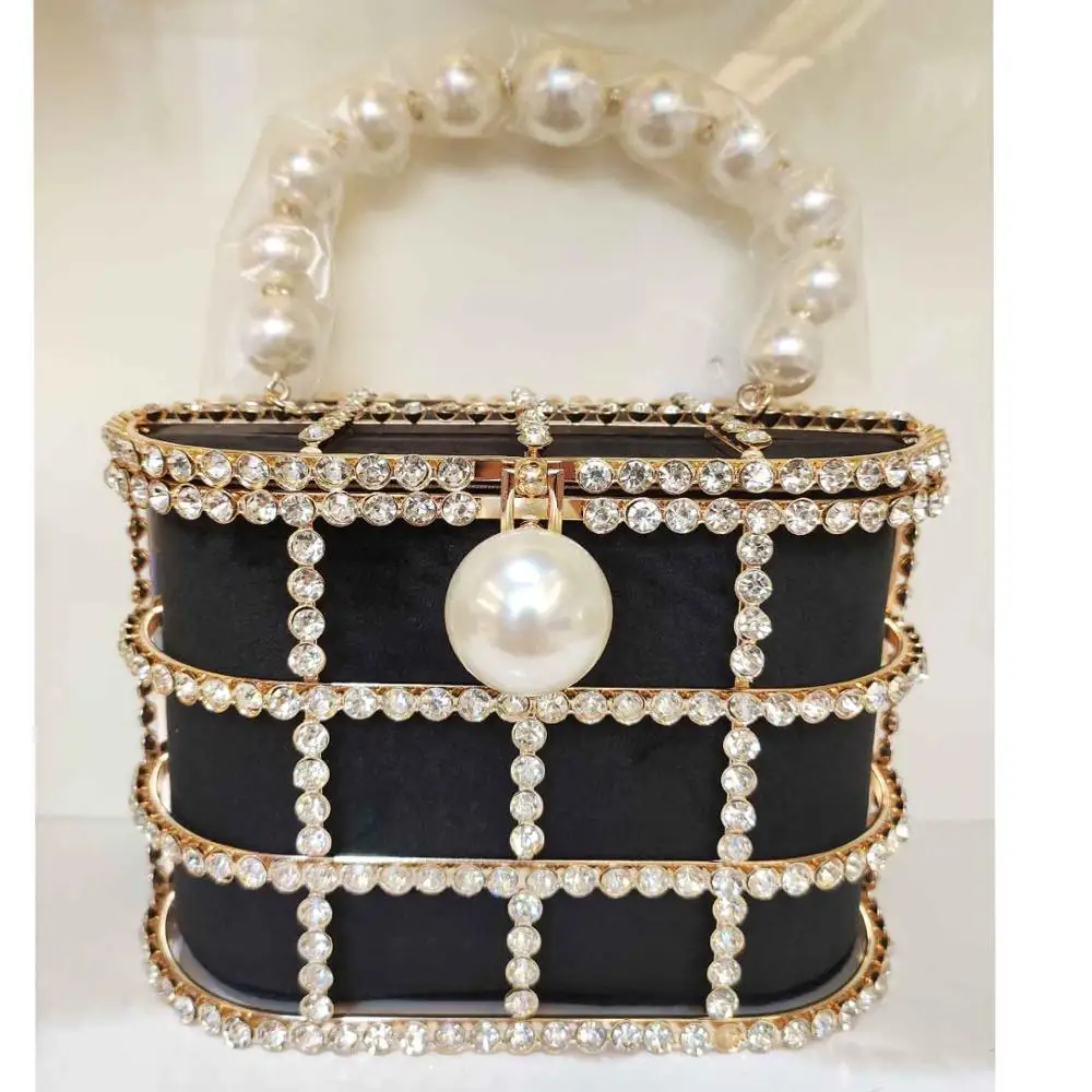 black Модная вечерняя сумочка в коробке, сумочка-клатч с цветком из бриллиантов, роскошная акриловая Сумочка, вечерние сумочки для банкета, женская сумка на плечо - Цвет: black