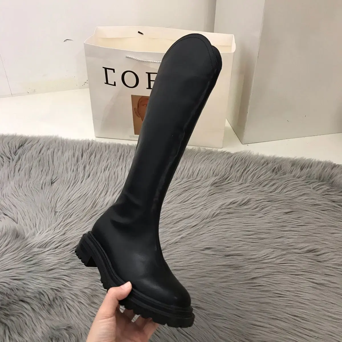 

2020 Fashion Women Boots Winter Heels Quality Long Comfort Mujer Thigh High Boot Botas Mujer Zipper Knee-high