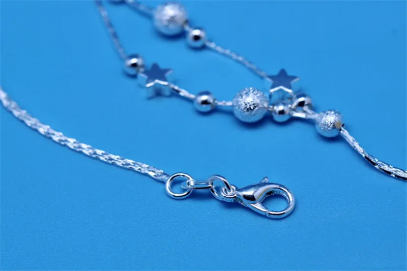 Браслеты женские из серебра 925 пробы с шариками-звездами 2 шт. | Украшения и