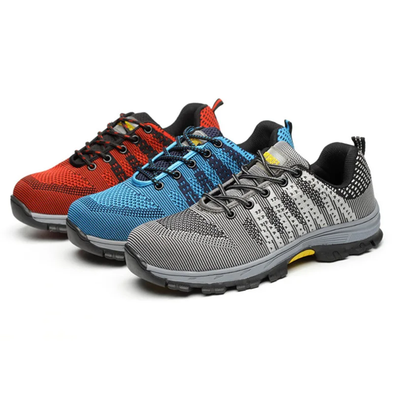 

Hot Men Work Safety Boots Men Lightweight Safety Shoes Men Anti-puncture Work Shoes Breathable Male Shoes Adult Men Sneakers