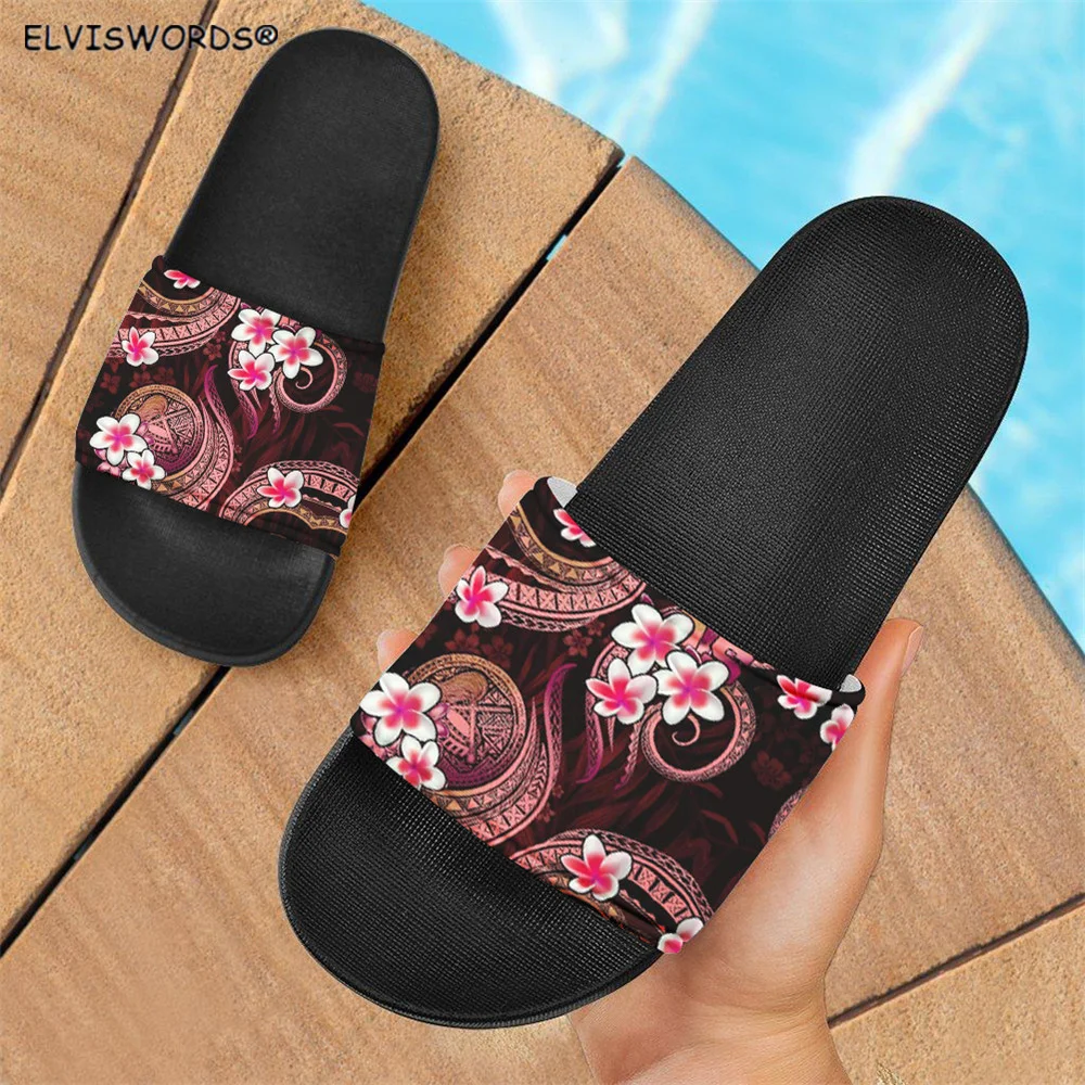 

ELVISWORDS полинезийский Гавайский традиционный французский дизайн светильник женские Вьетнамки удобные женские летние шлепанцы Slippres