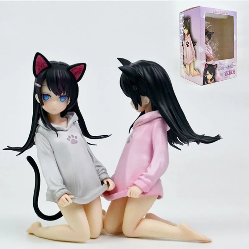 

OCHI LIPKA Cat-eared Girl Ooki Ripuka Gray Figure PVC Model collection of Toy Gifts 16cm