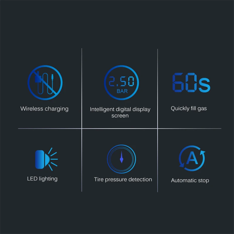 

120W Rechargeable Air Compressor Wireless Inflatable Pump Portable Air Pump Digital Car Automatic Tire Inflator Equipment