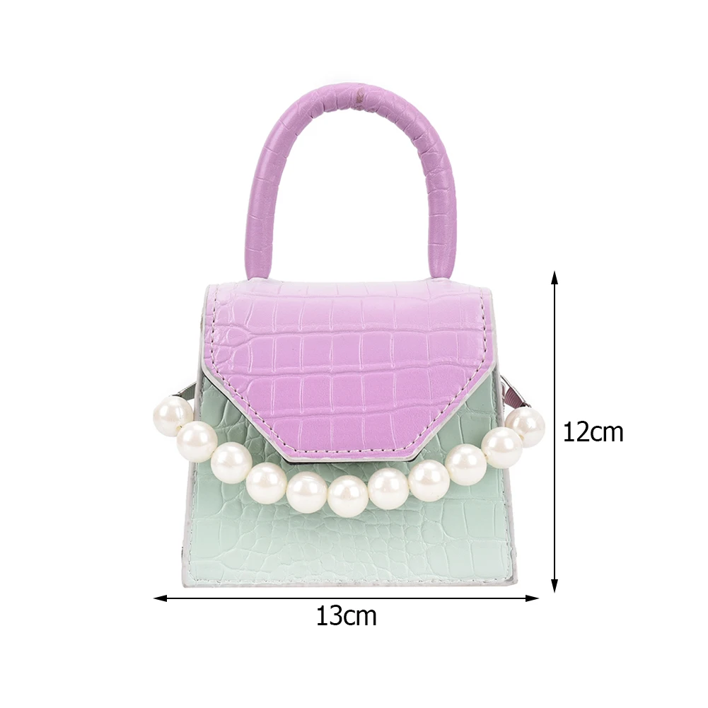 

Vintage Women Gradient Color Shoulder Crossbody Bags Alligator Pattern PU Messenger Bag Casual Ladies Pearl Chain Small Handbags