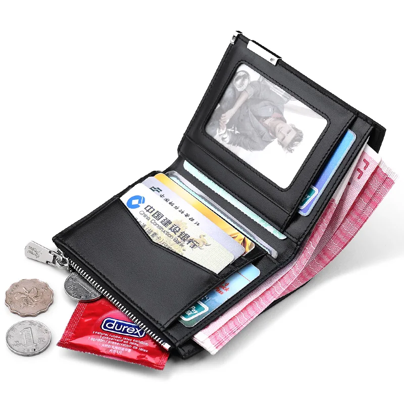 WILLIAMPOLO Men Wallet mens slim Credit Card Holder Bifold Genuine Leather mini Multi Card Case Slots Cowhide Leather Wallet