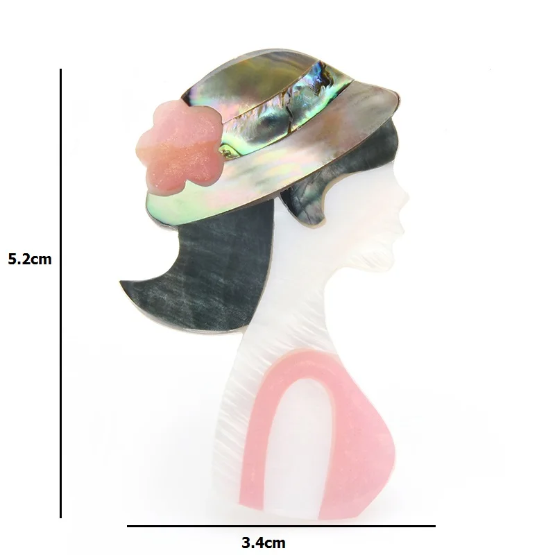 Wuli&ampbaby Natural Shell Beauty Lady Face Brooches Women Wearing Hat Girl Weddings Banquet Brooch Pins Gfits | Украшения и