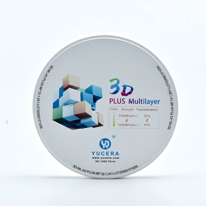 

Yucera 9.3D многослойный стоматологический циркониевый диск/3D многослойный стоматологический керамический блок