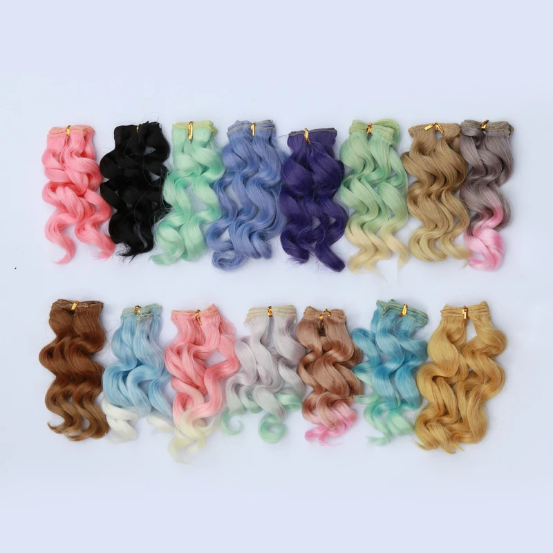 Envio gratis de pelo muñeca resistente al calor 15 см alta temperatura para 1/3 1/4 1/6 pelucas rizadas BJD d|Куклы| |