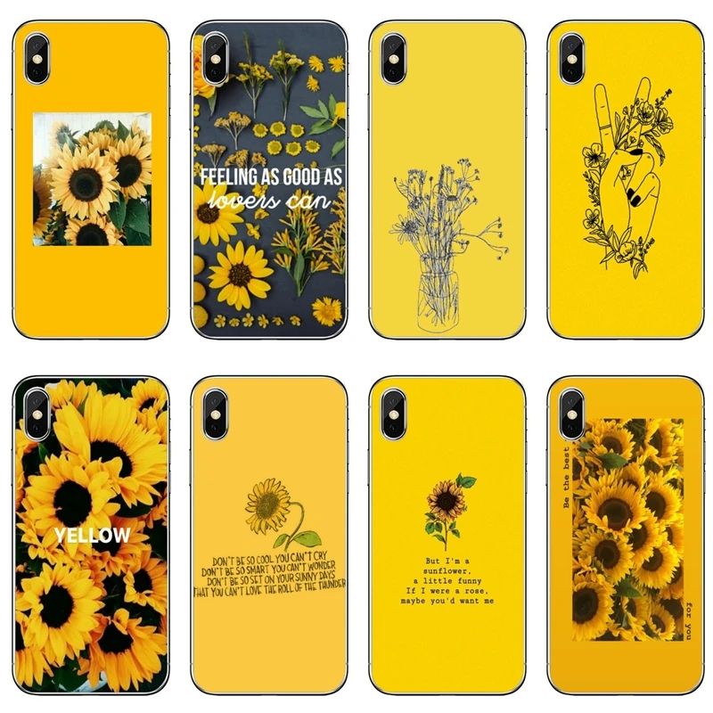 Эстетический прозрачный чехол с желтым подсолнухом для Huawei Mate 20 10 9 P30 P20 P10 P9 pro Lite P