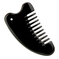 free shipping natural black buffalo horn massage piece head scraping comb round teeth do not hurt scalp massage scalp