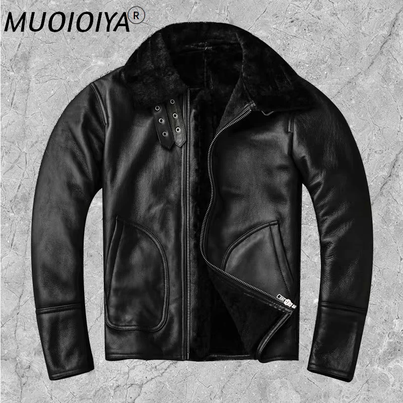 

Мужская зимняя куртка MUOIOYIA, толстая Мужская одежда, пальто из натуральной шерсти, куртки-бомберы из натуральной кожи, LXR403