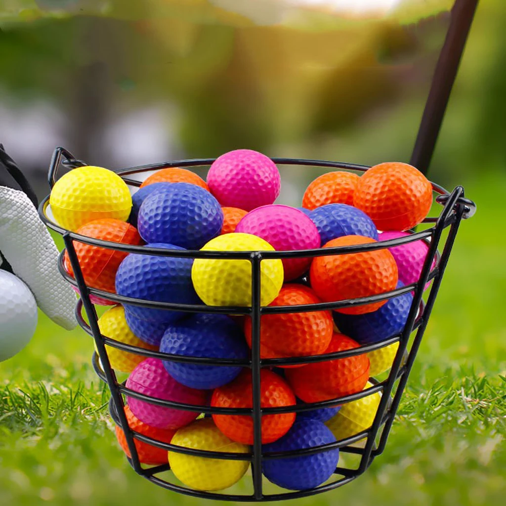 

4.9x8.07x4.72'' Golf Ball Basket Container Green Metal Golfball Bucket Carrier