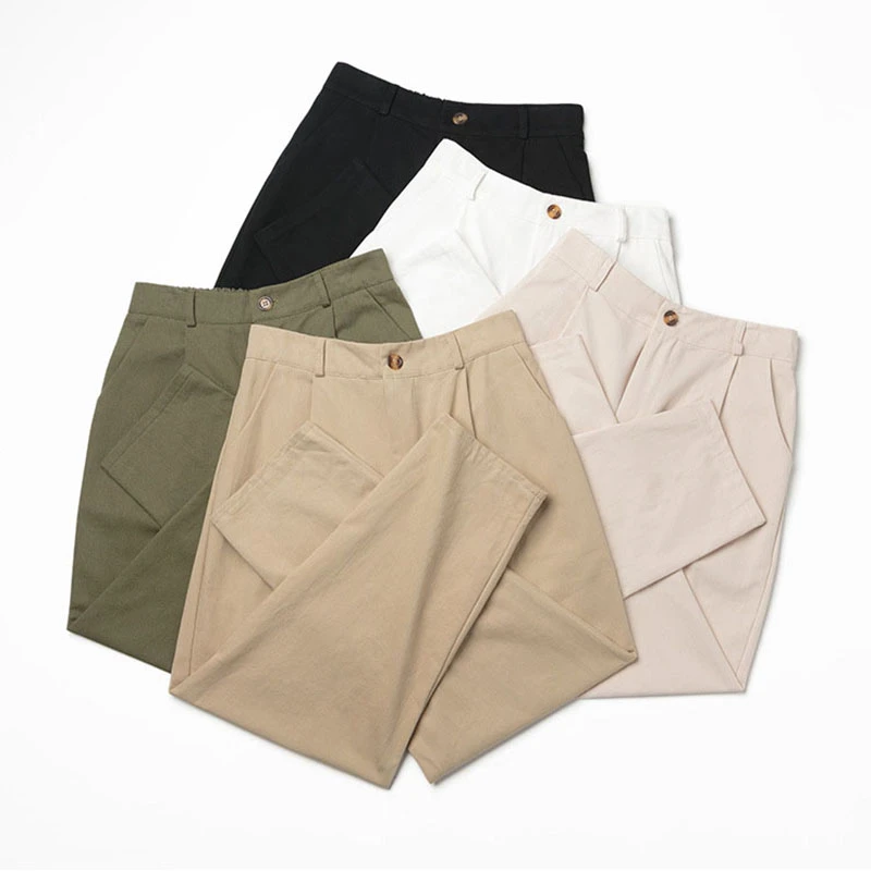 

Casual Nine-point Pants Female Wild Suit Pants Loose Harem Pants High Waist Overalls Wild Mother Pants Trousers 2021 New Fashion