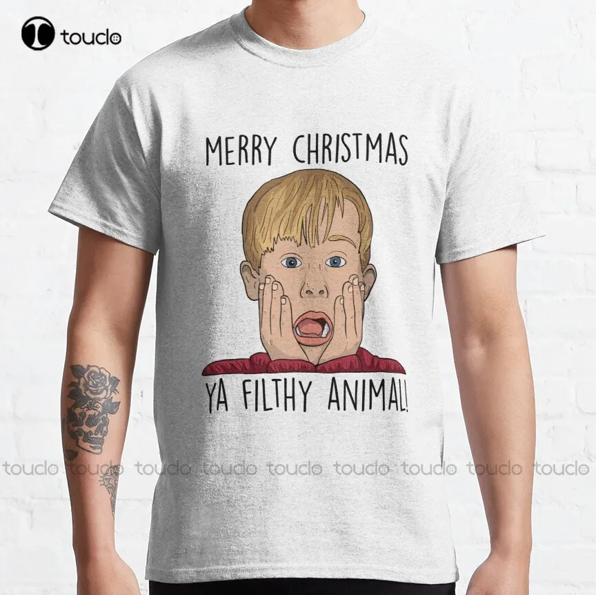 

Merry Christmas Ya Filthy Animal Home Alone Movie Classic T-Shirt Men'S T-Shirts Custom Aldult Teen Unisex Fashion Funny Xs-5Xl