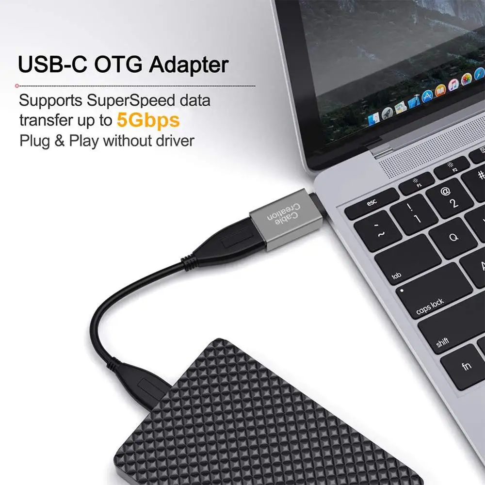 Адаптер USB Type C маленький черный с папа на 3 0 A мама поддержкой OTG совместим MacBook/Pro
