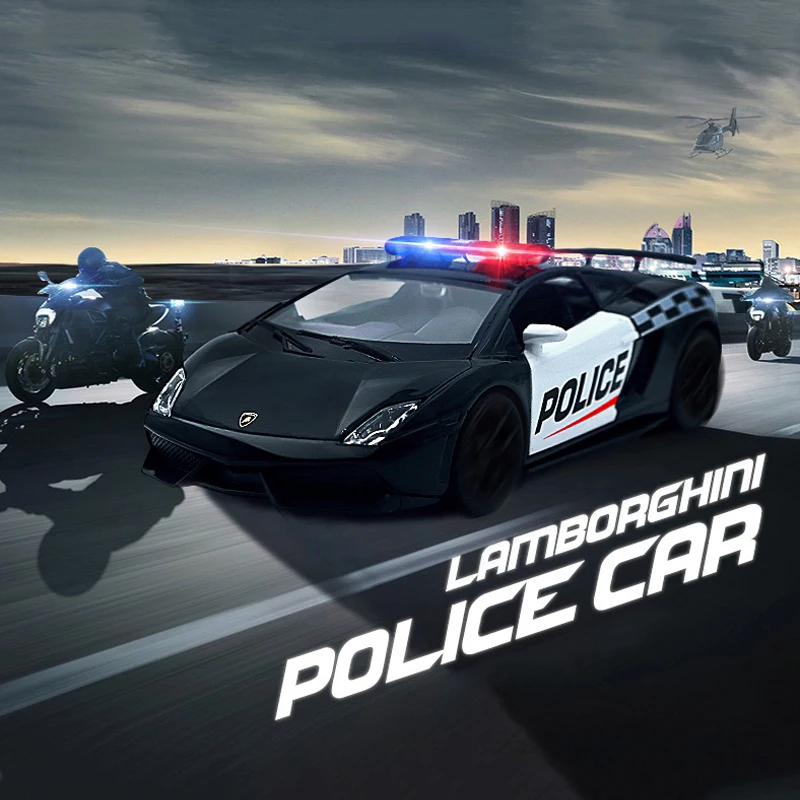 1:36 автомобиль Lamborghini Gallardo Dodge Challenger полицейский модель автомобиля из сплава