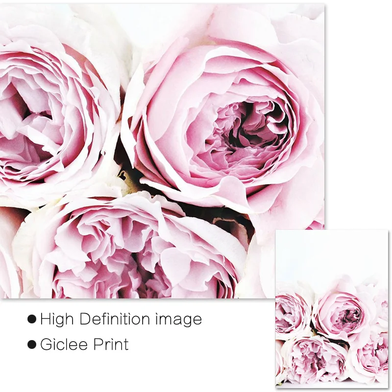 Розовый Настенный художественный постер пион с принтом румян пионы цветочный