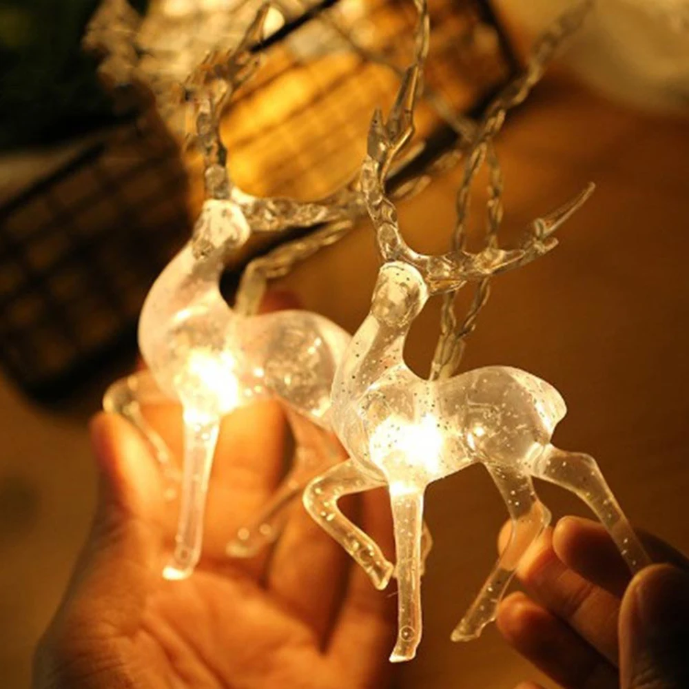 Новый светодиодный светильник в виде оленя 10 20 работающий от батареи украшение